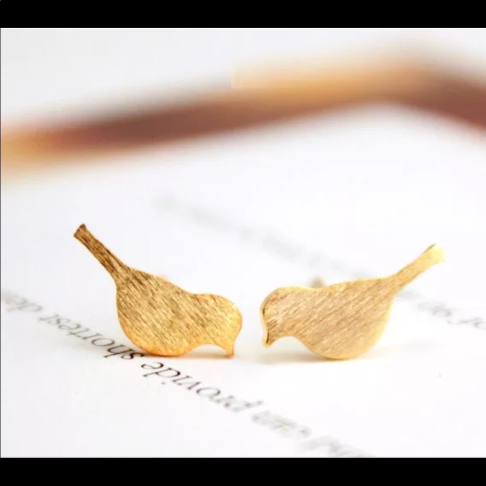 Gold Bird Earrings
